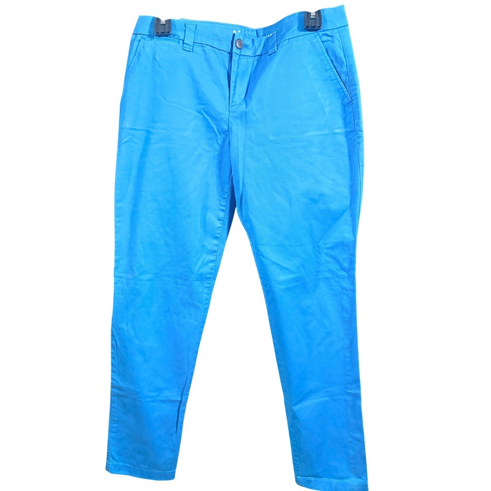 Gap Khakis Broken-In Straight Blue Chino Pants Women's Size 4 Stretch Casual